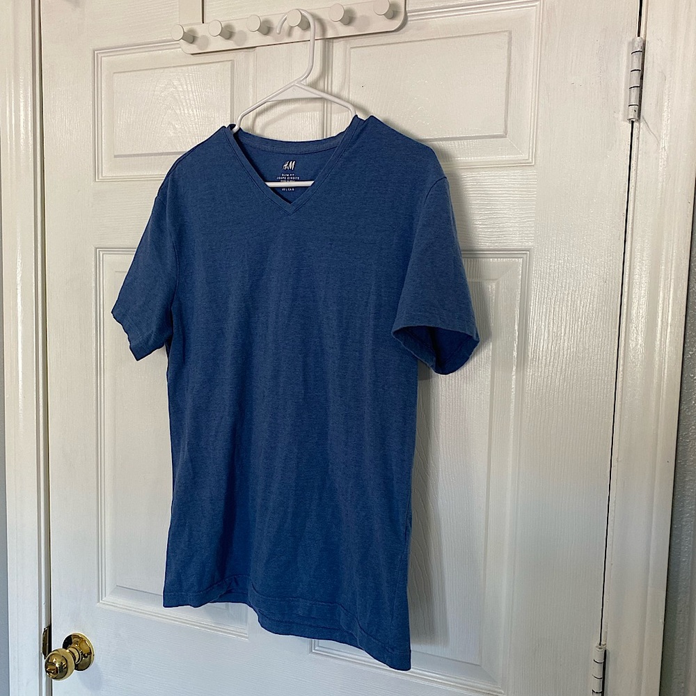 H&M Slim Fit Blue T-Shirt
